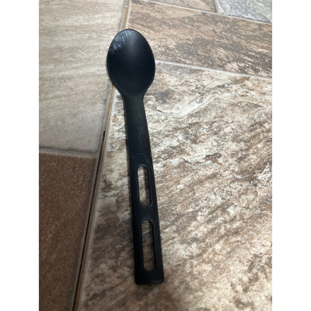 IKEA 17535 Black Nylon Cooking Spoon Made in Sweden Slotted Handle 9.75 inch